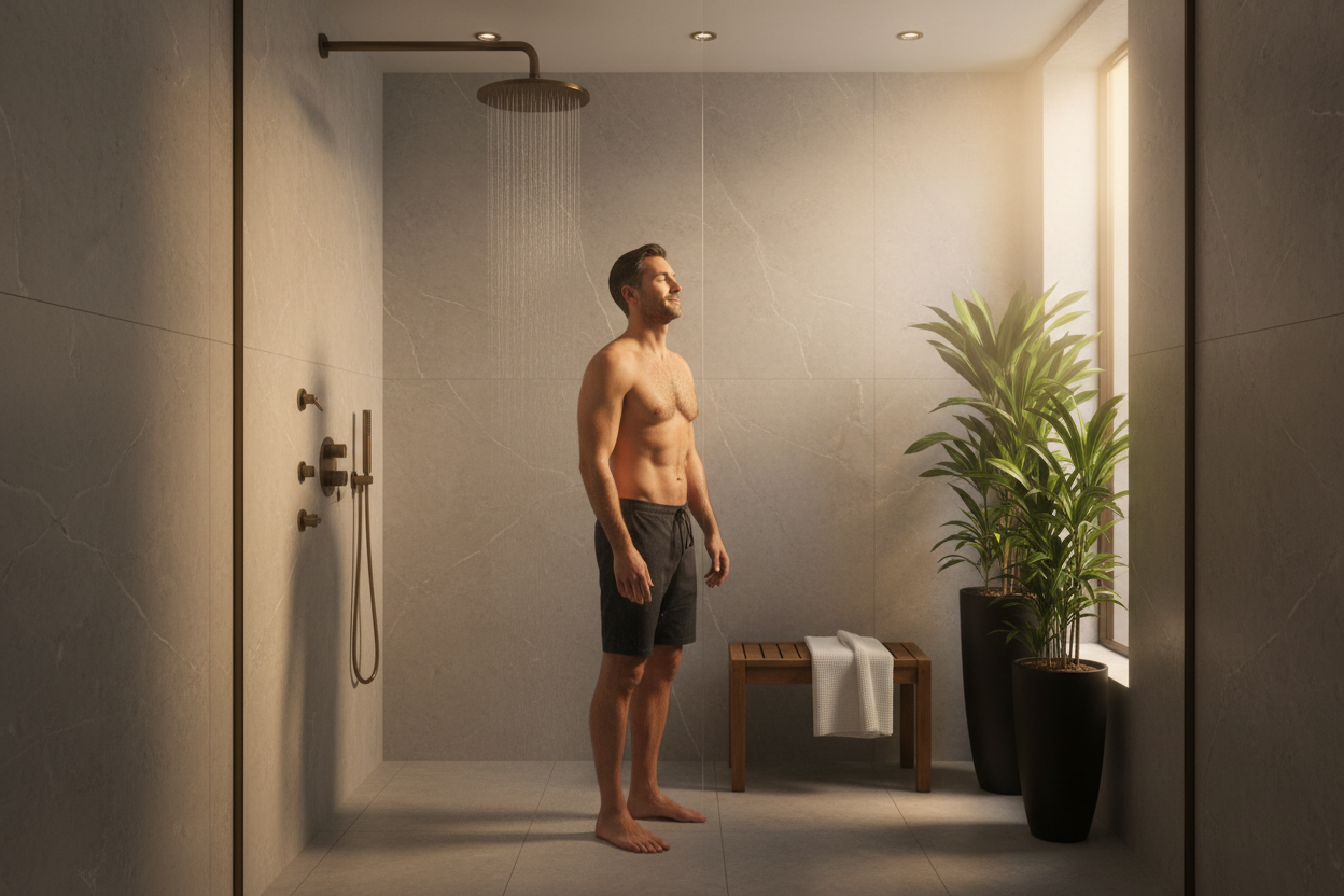 Man luxury shower experience